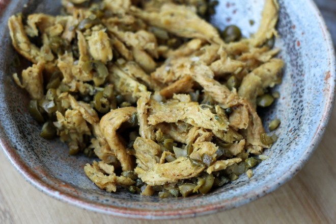 olive and caper soy curls | aneelee.wordpress.com